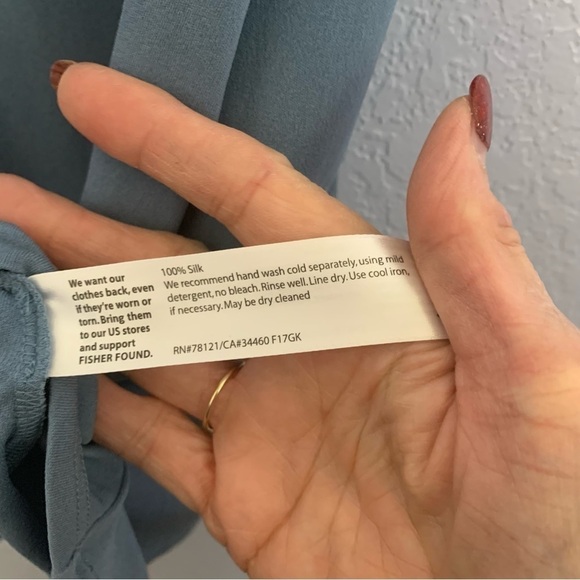 Eileen Fisher Women Blue 100% Silk Long Tank Top - Picture 3 of 5